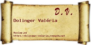 Dolinger Valéria névjegykártya